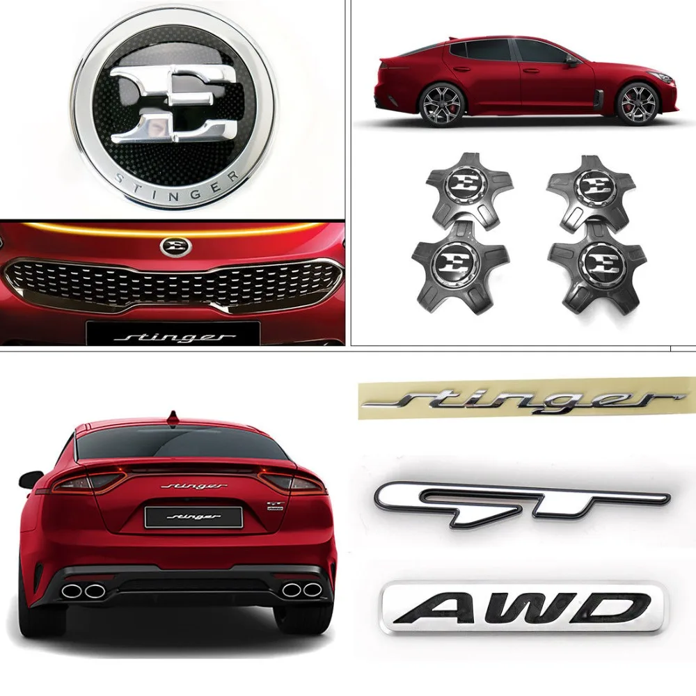 8 шт спереди и сзади GT эмблема AWD 19 &quotколесо Кепки Набор Для Киа СТИНГЕР 17 18 86330J5100