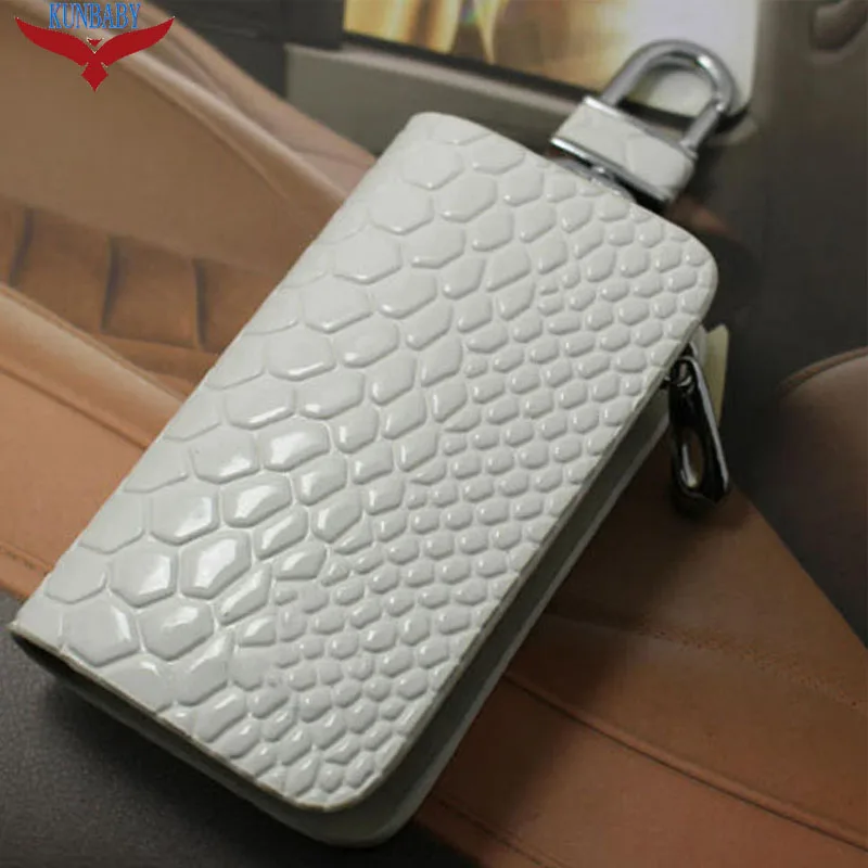 Чехол для ключей автомобиля из настоящей змеиной кожи с карманом на молнии для Jeep VW BMW Ford и т.д.