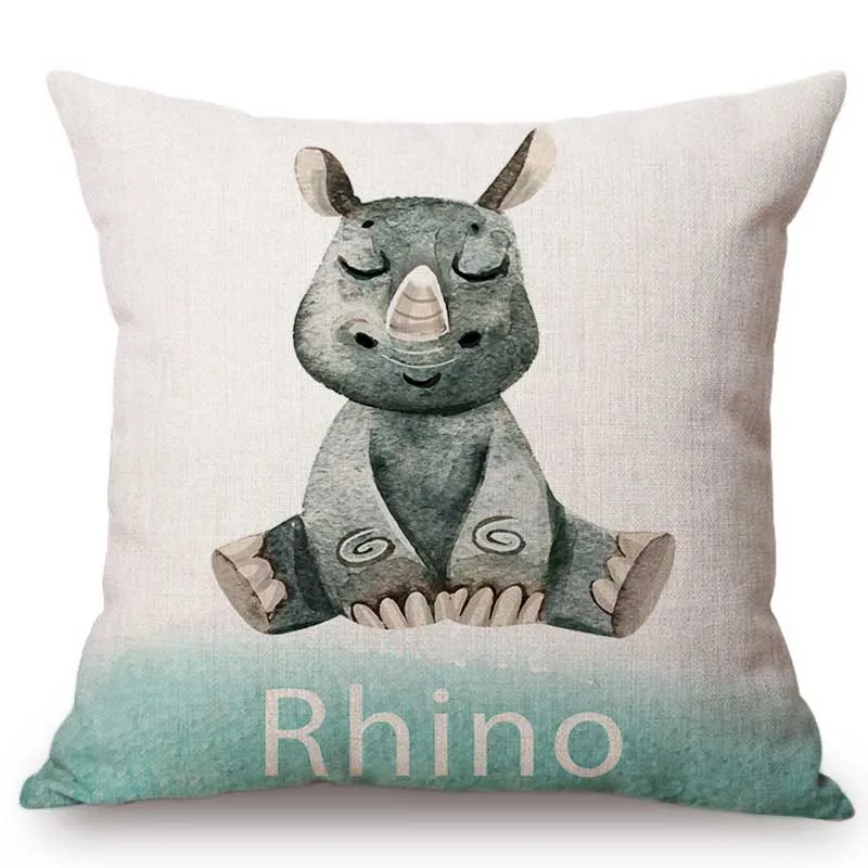 Милые акварельные животные живопись лиса Сова Панда Кролик енот детская комната