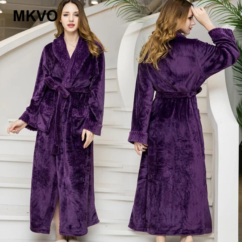 

Winter flannel thick men and women couples robe home service casual warm fleece Bath Robe Bridesmaid Dressing Gown Wedding