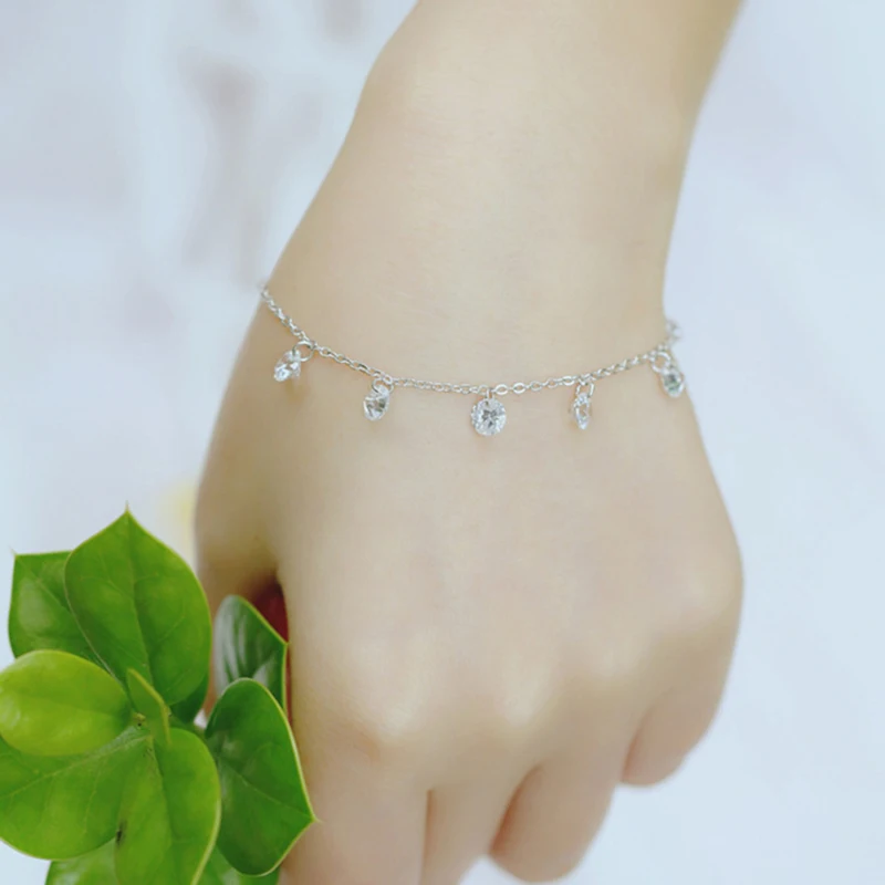 JZTOP брендовые роскошные женские браслеты цвета розового золота с цирконом для