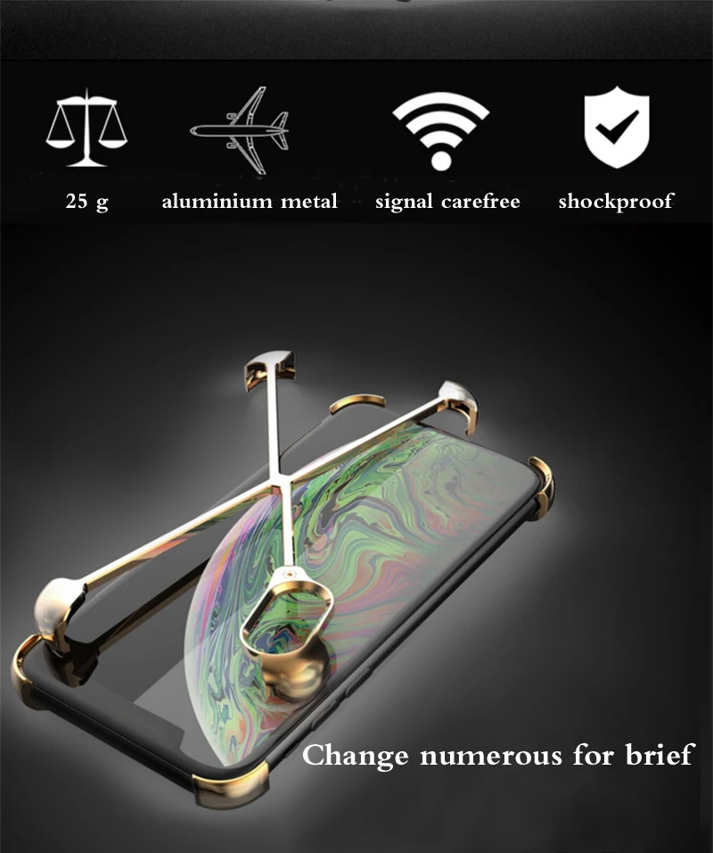 Металлический Чехол-бампер для iPhone XS, тонкий сверхмощный бронированный противоударный алюминиевый сплав x-рамка для телефона, защитный чехол