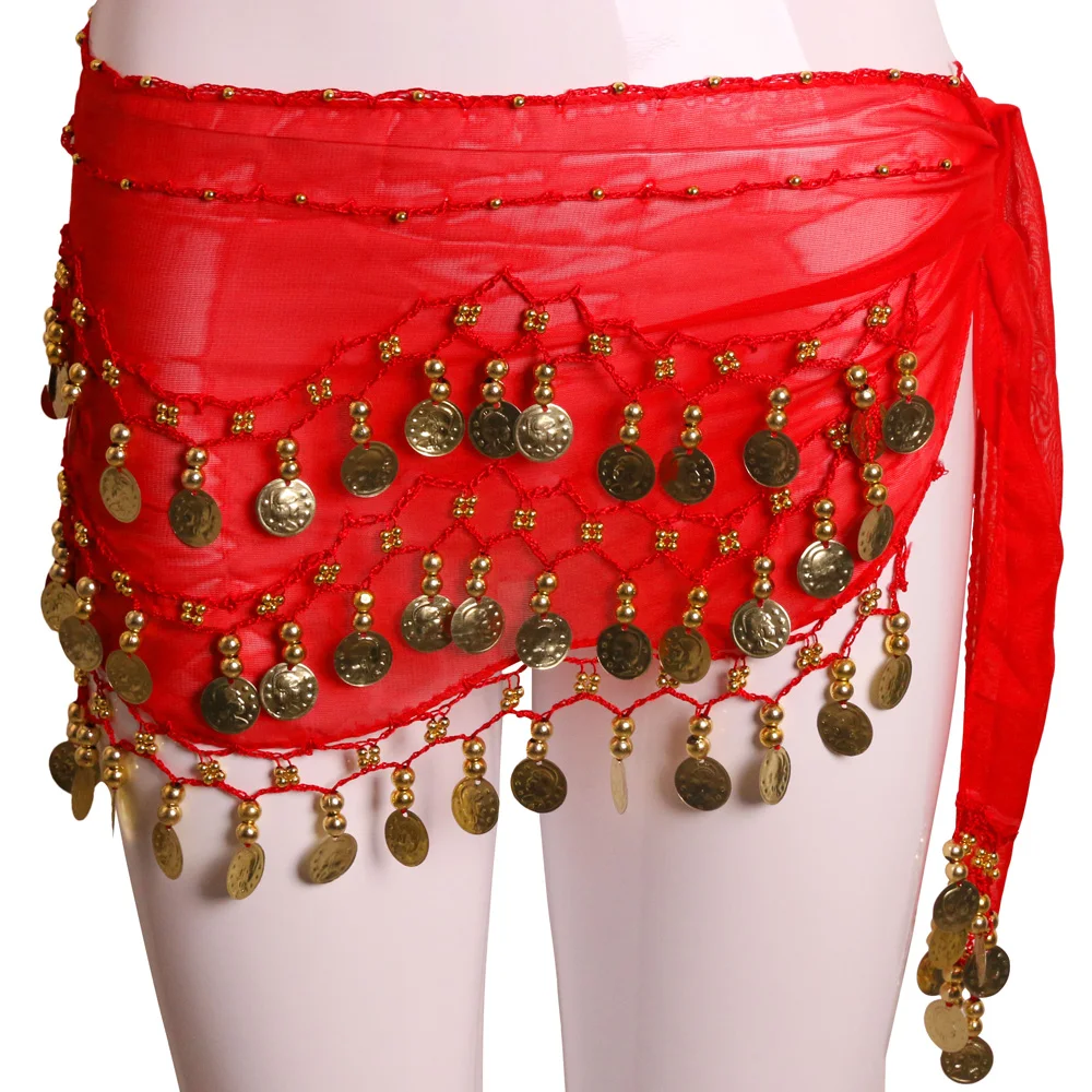 Женский 3 слойный пояс для танца живота 2018 belly dance coin scarf coin scarvesbelly hip