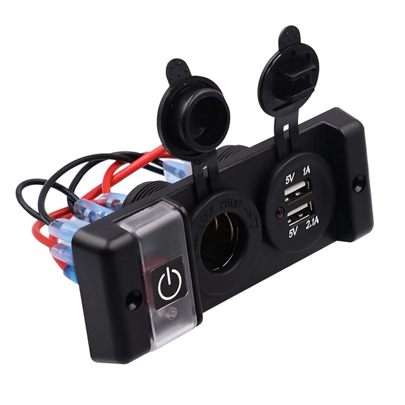 Переключатель питания ACCNIC двойное зарядное устройство USB с водонепроницаемой