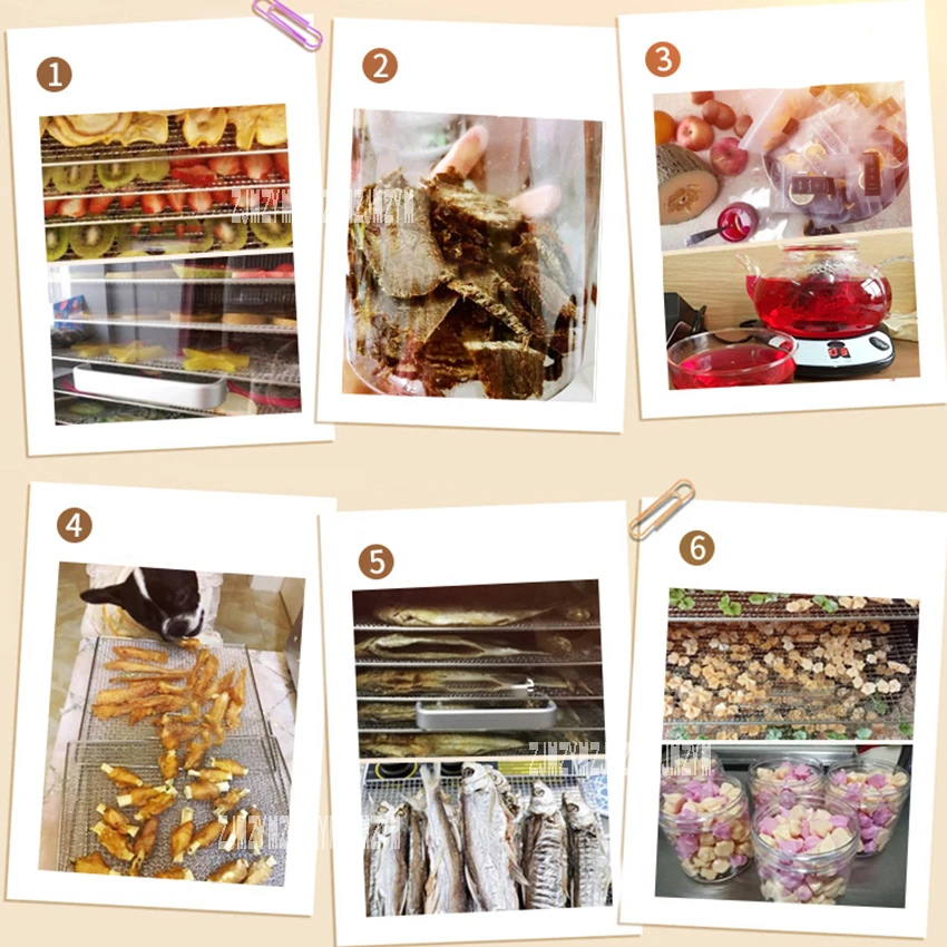 

ST-03 Stainless Steel Food Air Dryer 6-Layer Household Electric Vegetable Meat Fruit Dryer Medicinal Material Food Dehydrator