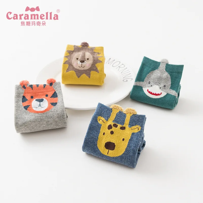 Женские хлопковые носки Caramella 4 пар/лот милые однотонные для девочек и женщин