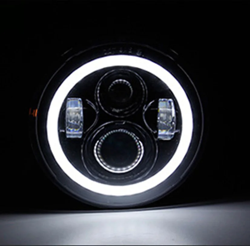 Фара для мотоцикла 7 дюймов Круглая светодиодная белая Янтарная галогенная 45 Вт