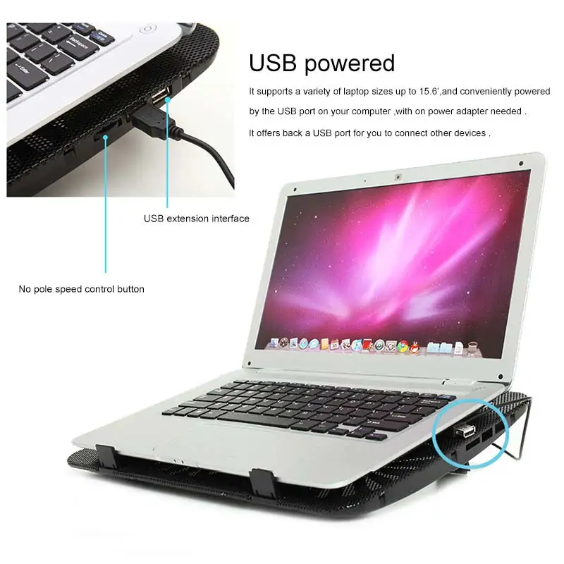 Новинка портативная охлаждающая подставка для ноутбука с питанием от USB два