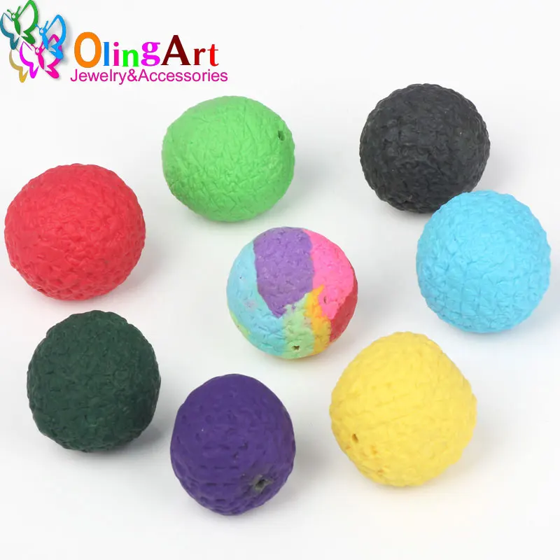 

OlingArt 21mm 8pcs/lot Fimo beads diy Jewelry making Beads, Mixed Polymer Soft ceramic Ball Spacer Loose Beads