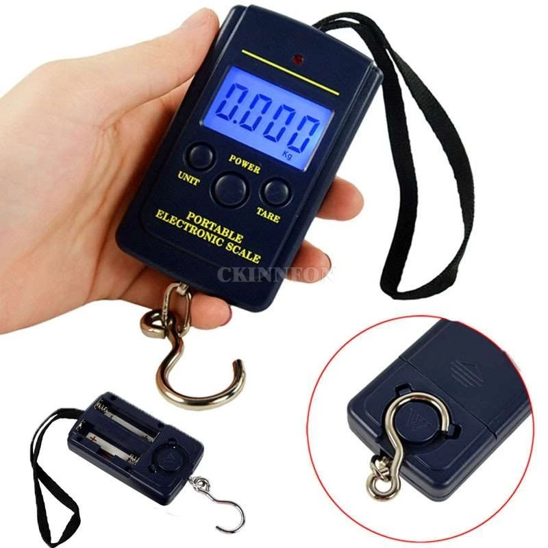 

DHL 200PCS Portable Mini LCD Digital Display Electronic Scales Hook Luggage Weight Scale (Color: Black)