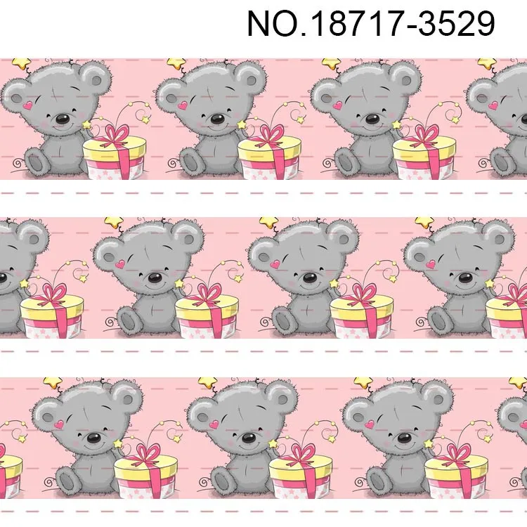 10 ярдов-Различные размеры-лента в рубчик с мультяшным рисунком-милая/мультяшная