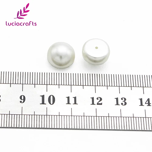 Lucia crafts 8 мм/10 мм/12 мм/14 мм цвет слоновой кости полукруглые бусины с плоской задней стороной имитация жемчуга DIY одежда аксессуары для дизайна ногтей E1201 - Цвет: 12mm 24pcs