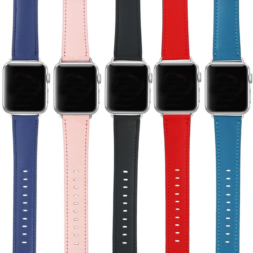 Кожа часы ремешок для Apple Watch 38 мм 42 чёрный Коричневый Красный замена iWatch серии 1 &amp
