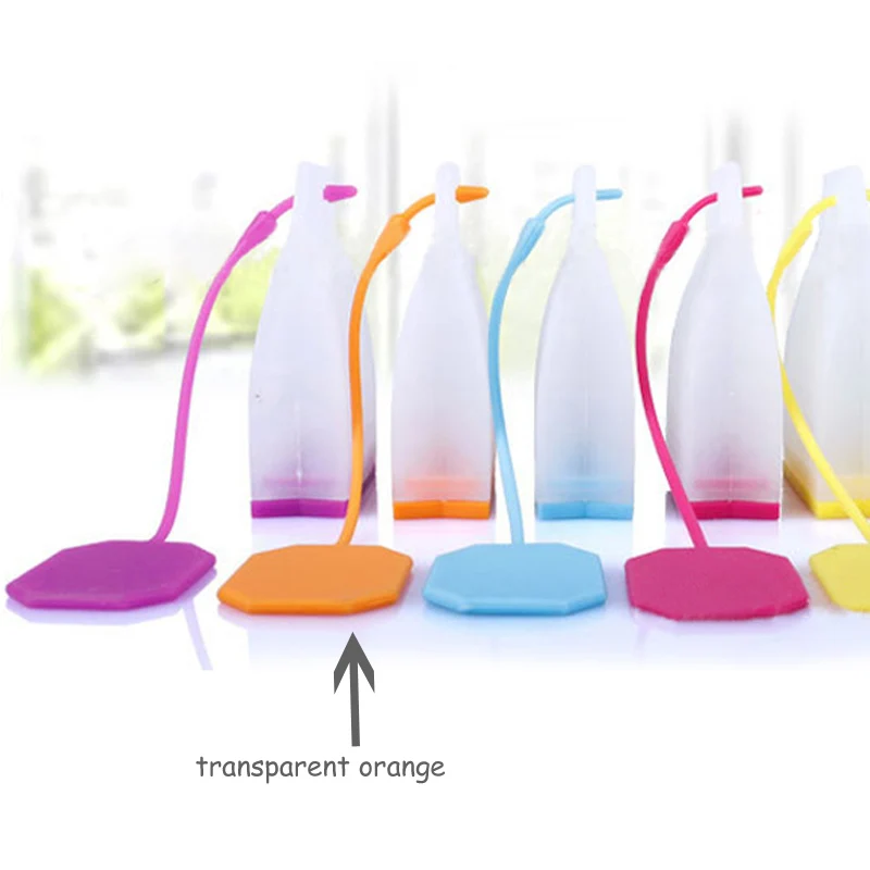 transparent orange Инструменты для кухни дома чайные мешки чайное ситечко травяной чай для заварки красочные стильные фильтры ароматизированные чайные инструменты чайная посуда - Цвет: transparent orange