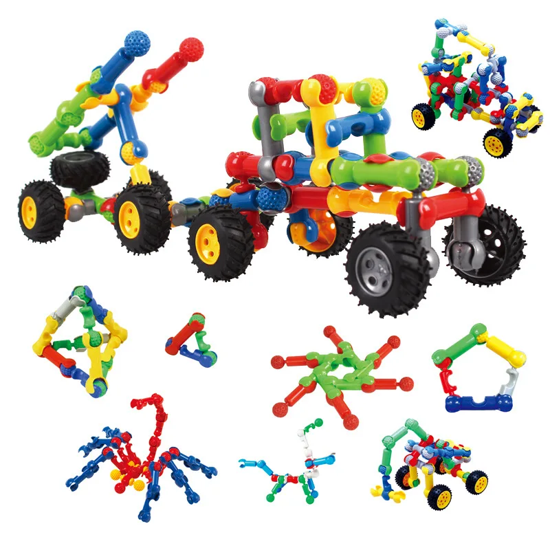 

DIY Colorful Cognitive Transportation Marble Runs Plastic Pipe Mosaic Car Block Toys Children's kindergarten Puzzle Toys