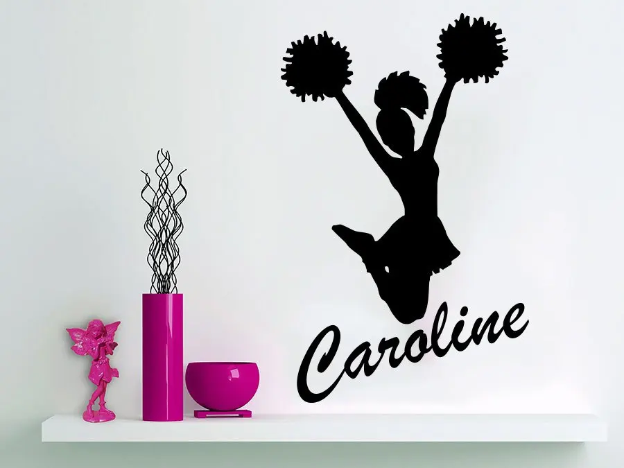 Съемный персонализированные Девушка Имя Стикер для болельщиков танцевальная