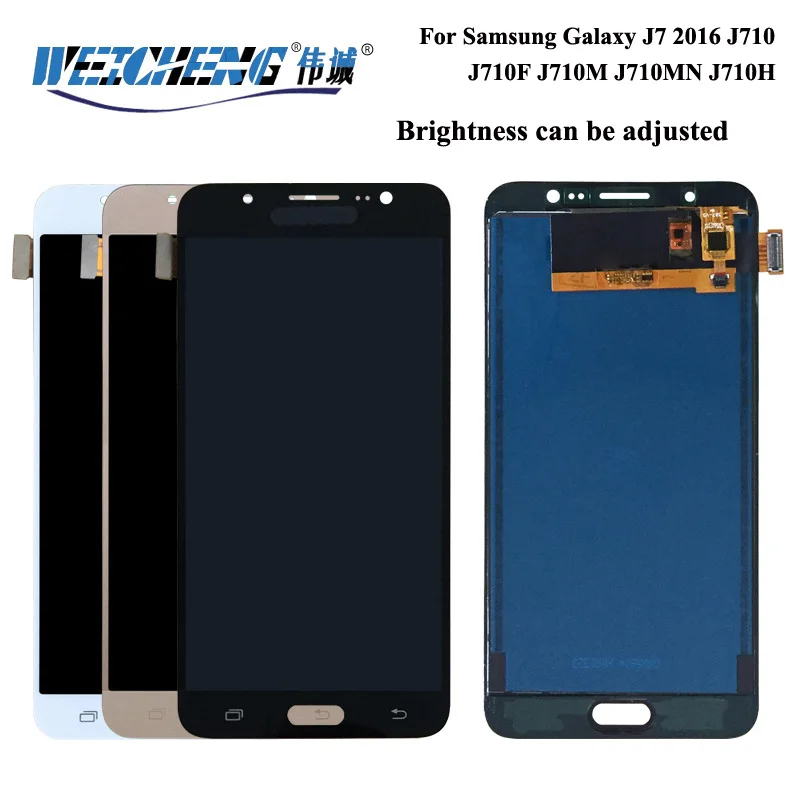 Яркость WEICHENG можно регулировать для Samsung Galaxy J7 2016 ЖК дисплей J710 LCD J710F J710M +