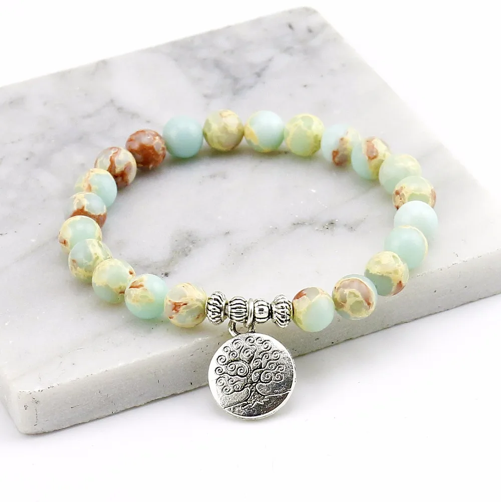 Новый дизайн высококачественных ювелирных изделий для йоги 8 мм синее море