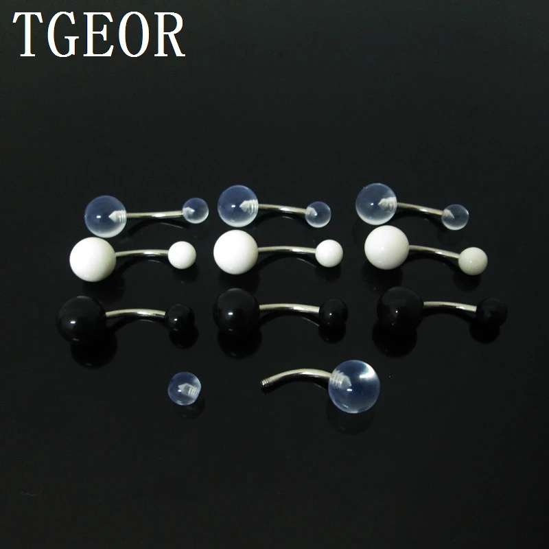 Лидер продаж оптовая продажа 100 шт. простой шар акриловое кольцо на пупок банан