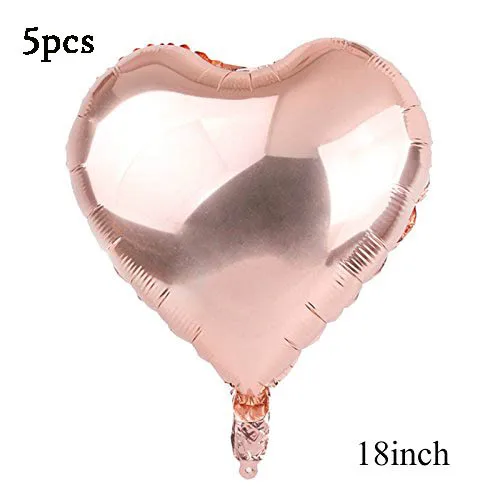 5pcs rose gold heart Сердце губы фольги шарики Свадебные украшения в форме губ с надписью Kiss фольги Гелий воздушный шар День Святого Валентина предложение декор для вечеринки в честь Дня рождения поставки - Цвет: 5pcs rose gold heart