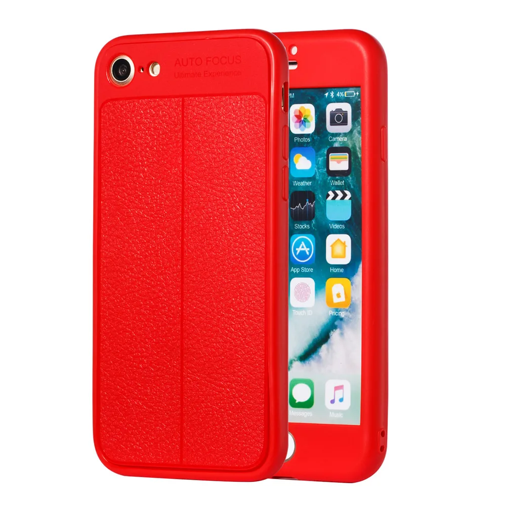 Full Body Phone Cover Front + Rear Coverage for IPhone 7 8 Luxurious 360 Protective Leather Case Plus |