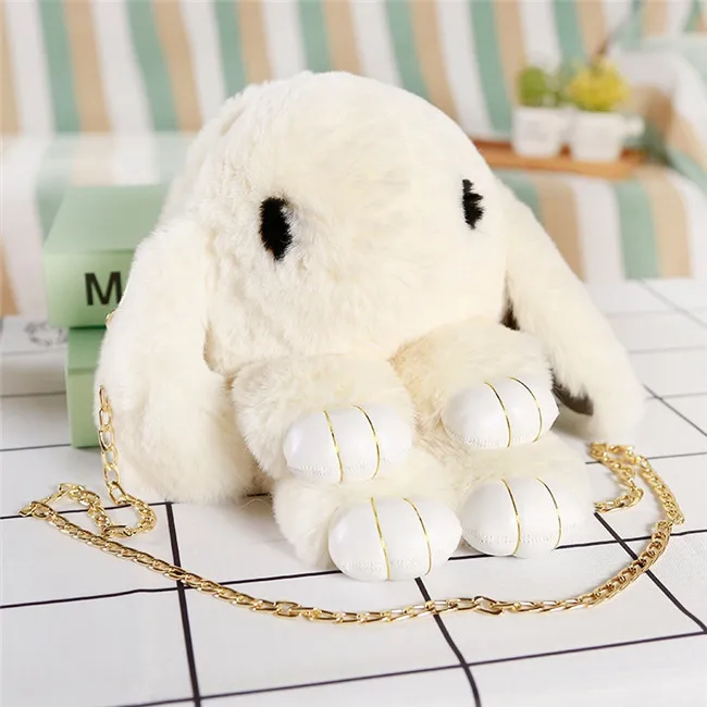 beige BABIQU, 1 шт., 33 см, модная меховая накидка для девочек, заяц, шерсть, цепи, сумочка, Женская Повседневная плюшевая сумка с мертвыми ресницами, кролик, милые подарки для детей - Цвет: beige