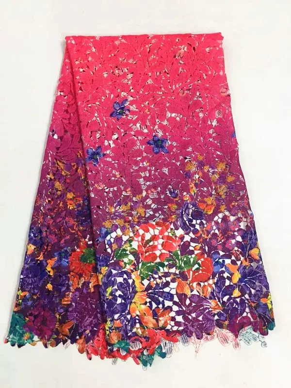 5 Yards/pc Hot sale light pink leaves pattern milk silk lace fabric and prints red flower french for dress RM3-7 | Дом и сад
