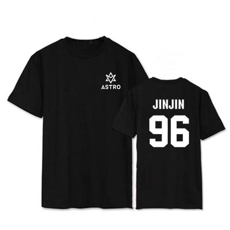K Pop Kpop ASTRO MJ ROCKY JINJIN Album Shirts POP Повседневная хлопковая одежда футболка Топы с