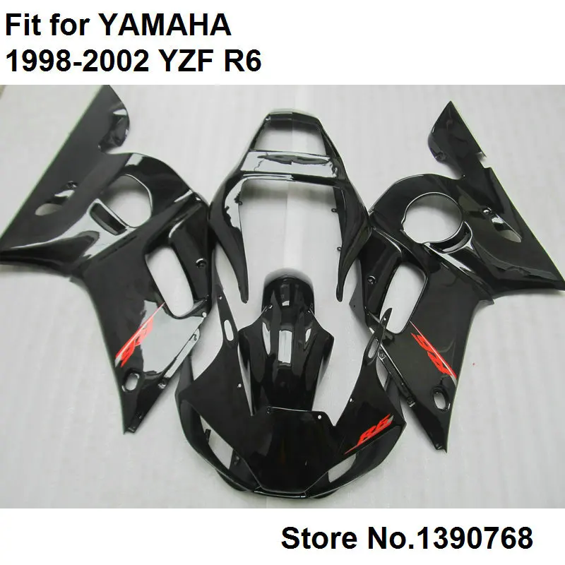 

Free 7 gifts motorcycle fairing kit for Yamaha black YZF R61998-2002 fairings set YZF-R6 98 99 00 01 02 LV37