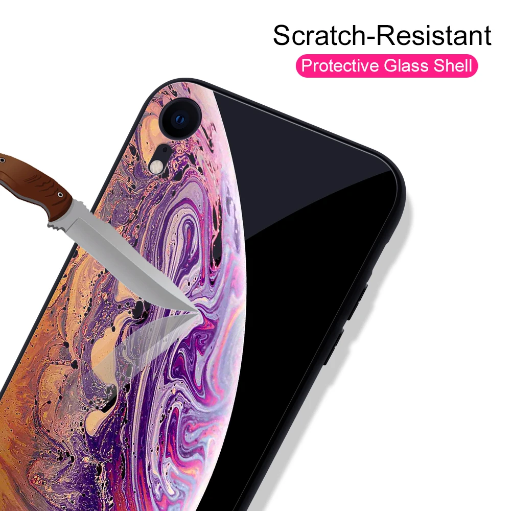 Чехол Ascromy для iPhone XS Max задняя крышка из закаленного стекла с космической планетой