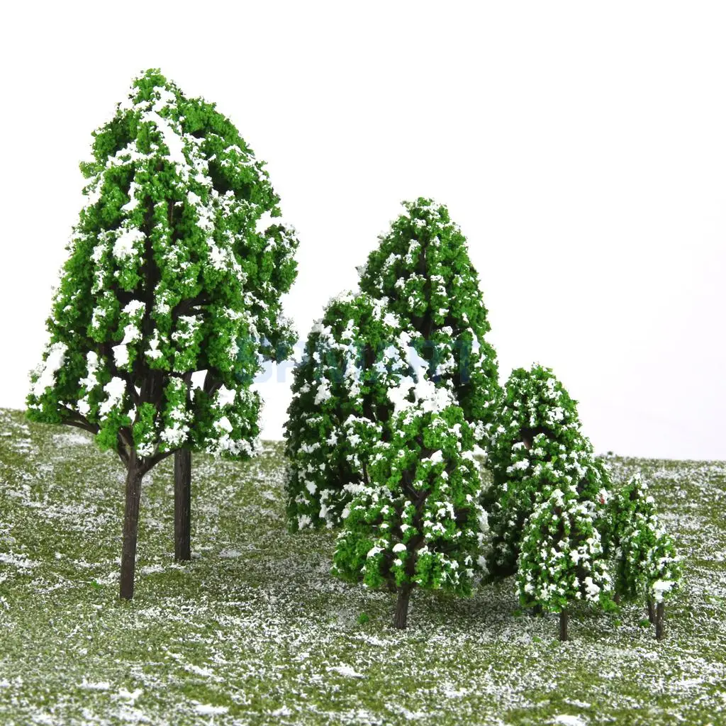 12pcs Poplar Trees Model Train Snow Scenery 2.5-16 cm 1:500-1:50 | Building Kits