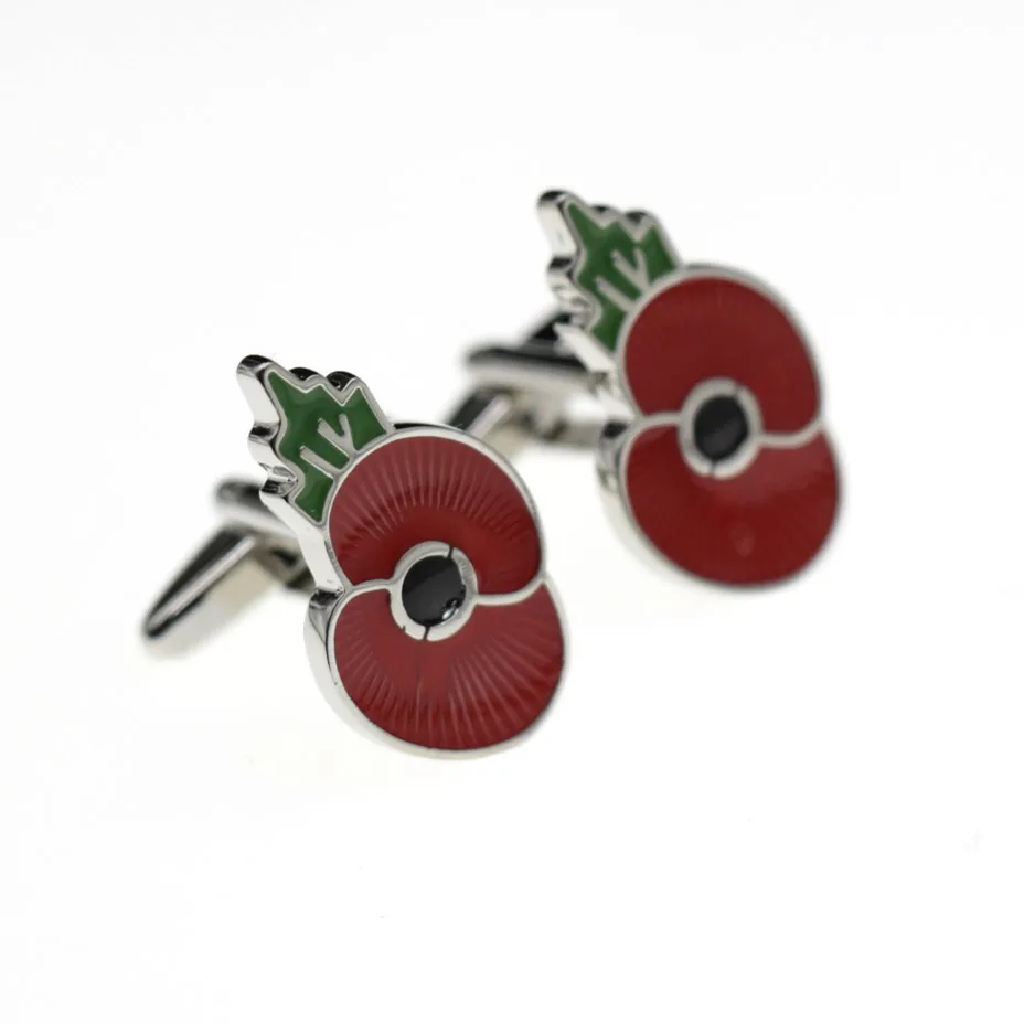 Top Quality Wholesale Cute Romantic Red Poppy Flower Cufflinks mens womens Cuff Links Birthday Gift | Украшения и аксессуары