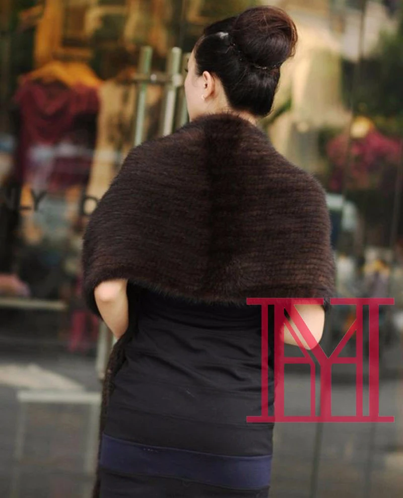 Элегантные женские зимние сапоги натуральная норковая меховая шаль накидка