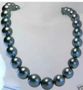

18" 14mm Black Shell AKOYA Pearl Necklace SHIPPING FREE