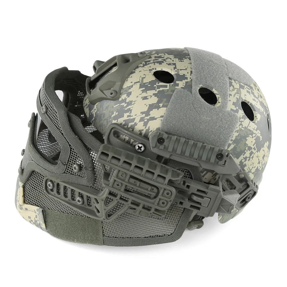 Тактический армейский военный защитный шлем Регулируемый Casco маска для лица WST