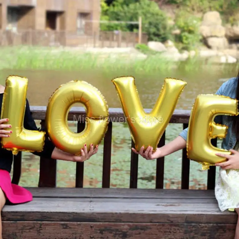 Huge 40 Inch Gold 26 Letters A-Z Foil Balloons Wedding Birthday Party Festival Decoration Supplies | Дом и сад