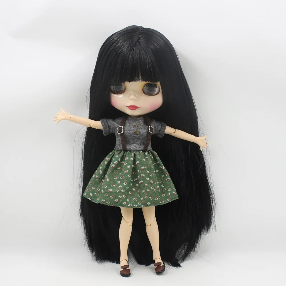 ICY DBS шарнирная кукла Blyth Игрушка Черный прямой длинный волос белая кожа