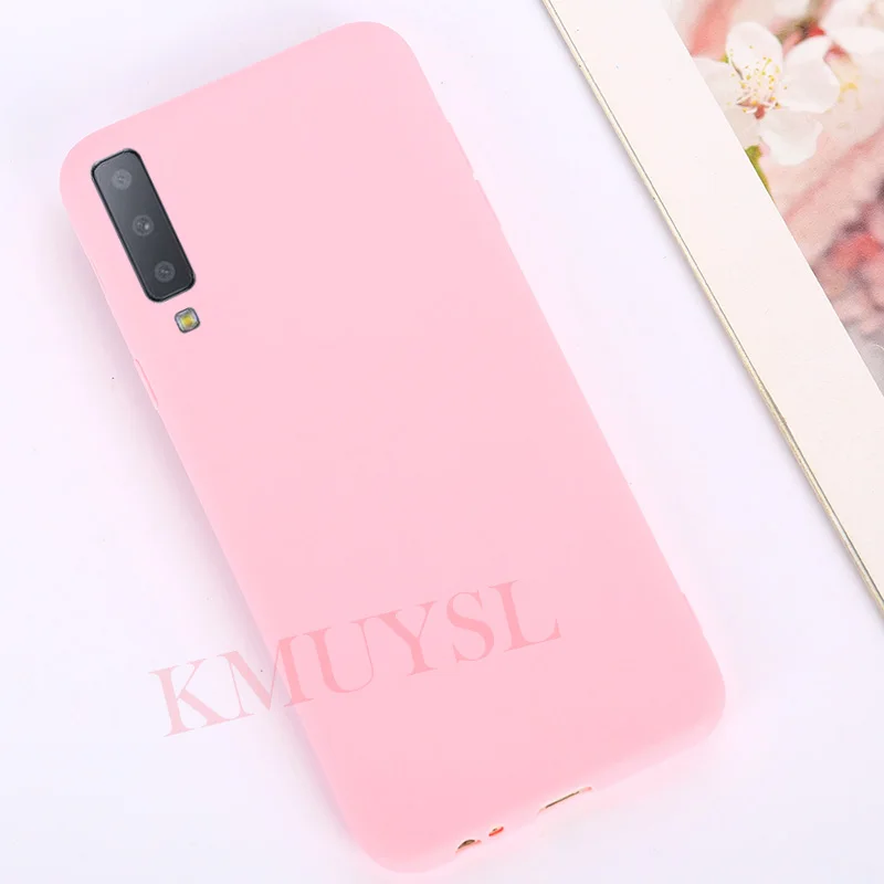 Rose Pink Чехлы для samsung Galaxy A7 J4 J6 плюс J8 A6 A8 S9 S8 Plus Note 9 8 A3 A5 A7 J3 J5 J7 S7 мягкая Macaron Цвет крышка - Цвет: Rose Pink
