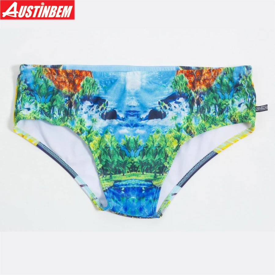 Мужские плавки бикини AUSTINBEM дизайнерские пляжные купальные с принтом мужские