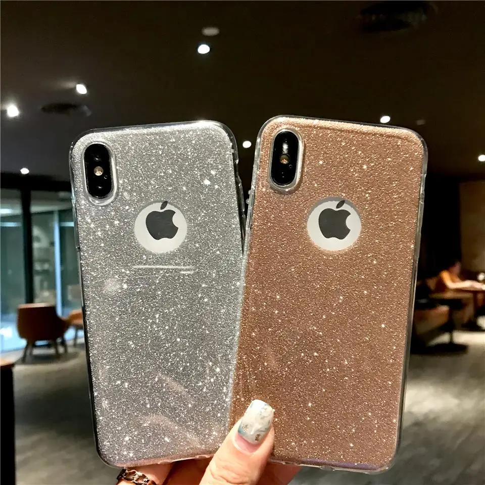 Блестящий силиконовый чехол 2 в 1 для iphone XS MAX XR X 6s 7 8 Plus TPU XiaoMi RedMi 6A 6 5 Pro 5A 4A 3S Note 3 4 4X |