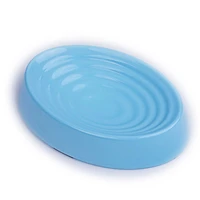 super design melamine cute shallow wide mouth flat cat bowl for whisker relief oval pattern light blue
