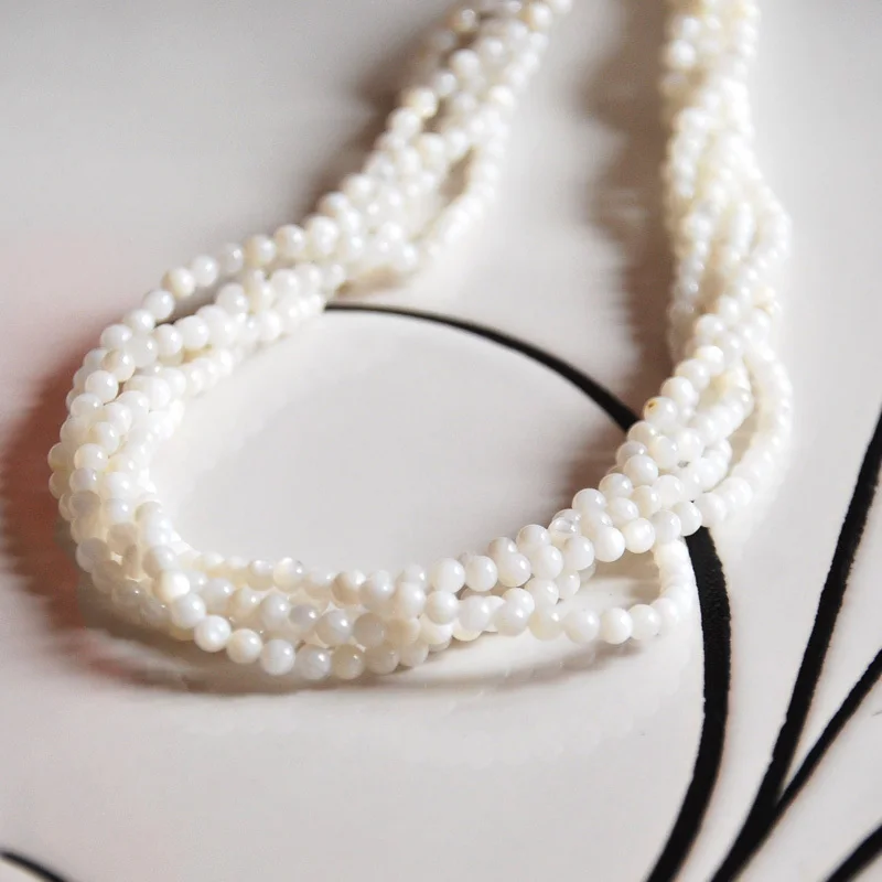 

MOP mother of pearl 2mm 3mm 15"/38cm tiny seed beads making jewelry craft handmade