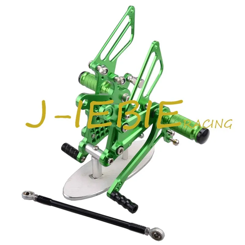 

CNC гоночный Rearset, Регулируемые задние комплекты, подножки, подходят для Kawsaki NINJA ZX6R 2009 2010 2011 2012 2013 2014 2015 2016 Зеленый