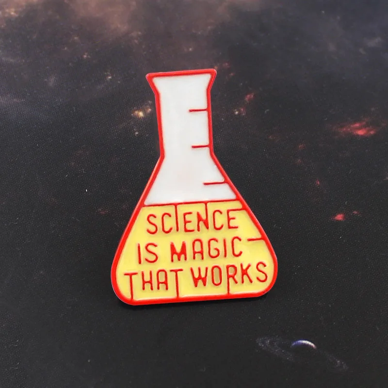 2018 Science is magic которая работает эмалированные булавки значок измерительная чашка