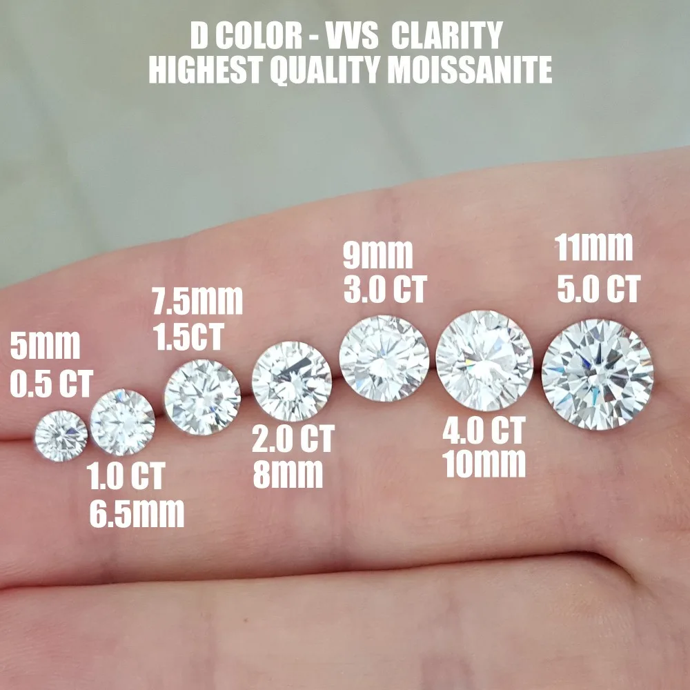 Балет GEM'S 0.5Ct 5 0 мм круглые моиссанитовые свободные драгоценные камни D Цвет VVS