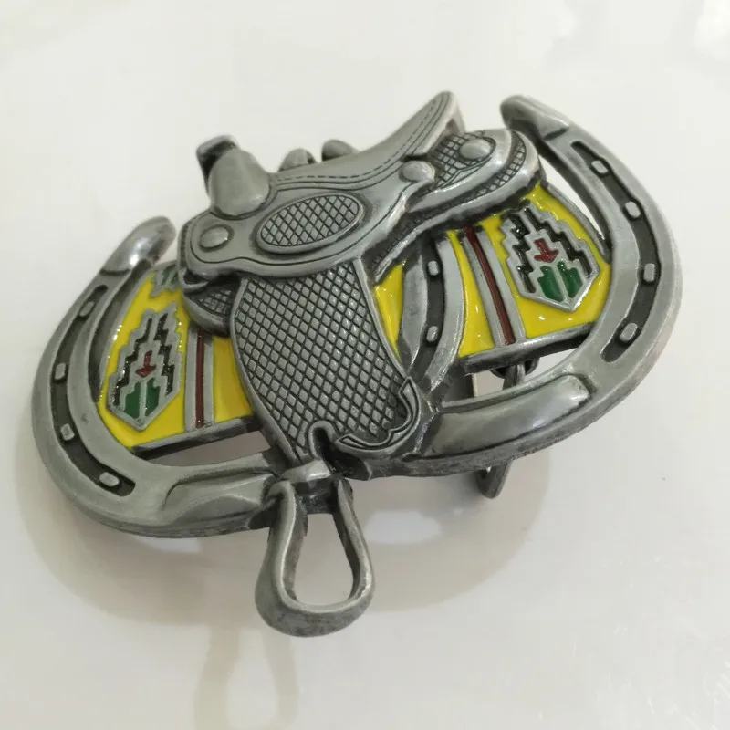 Retail Western High quality Saddle Cowboy Belt Buckles With 9.5*9cm 113.6g Metal Leather Accessories For 4cm Wideth |