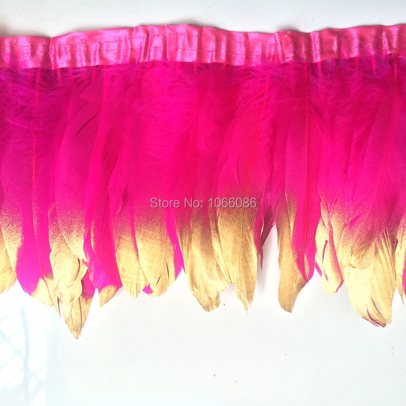 Оптовая продажа 4 ярда/партия Разноцветные натуральные гусиные перья бахрома