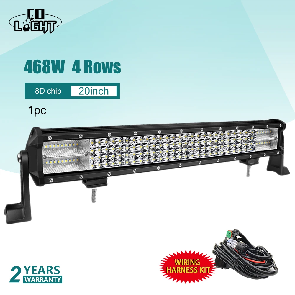 CO LIGHT 20 дюймов светодиодная балка 468 Вт внедорожный рабочий свет 8D точечный