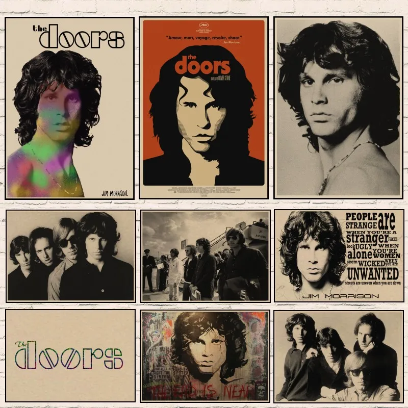 The Doors Jim Morrison ретро рок-группа музыка крафт-бумага постеры настенная наклейка