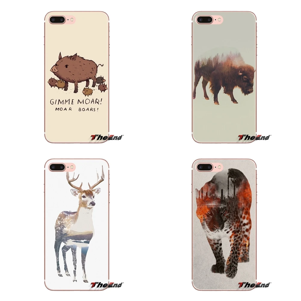For LG Spirit Motorola Moto X4 E4 E5 G5 G5S G6 Z Z2 Z3 G2 G3 C Play Plus Mini Wild Boar Animal Transparent Soft Shell Covers |